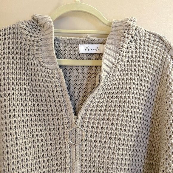 Miracle thick knit oversized sweater jacket with hood - Picture 4 of 10